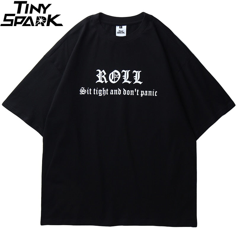 Oversize Hip Hop T Shirt Men Streetwear Harajuku Printed Tee Shirt Short Sleeve Cotton Casual T-Shirt Fashion Black Tshirt